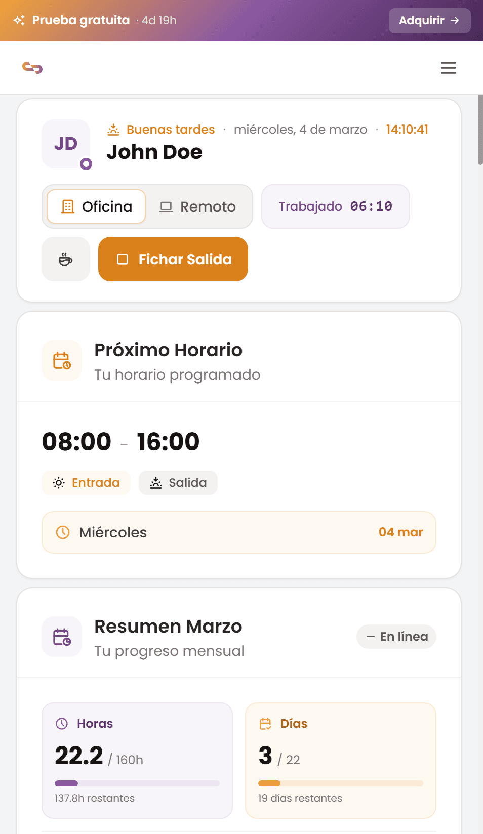 Panel de control