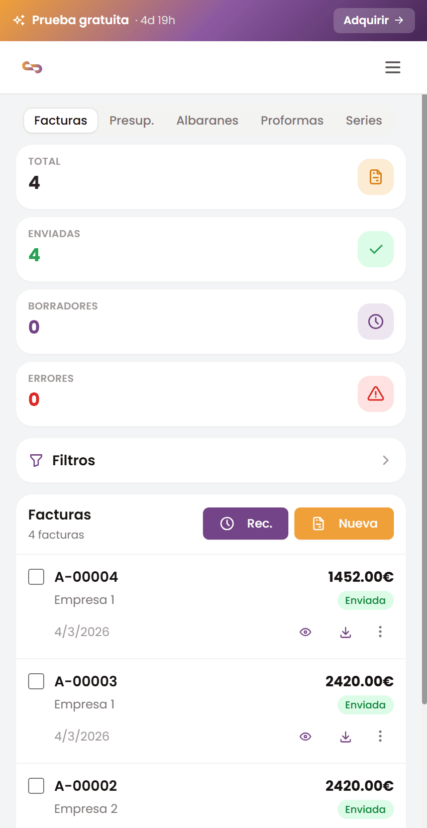Facturación